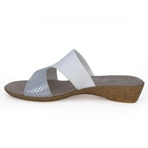 Onex Womens Izabel Slip-on Slide Wedge Sandal - White, Size 8 NEW